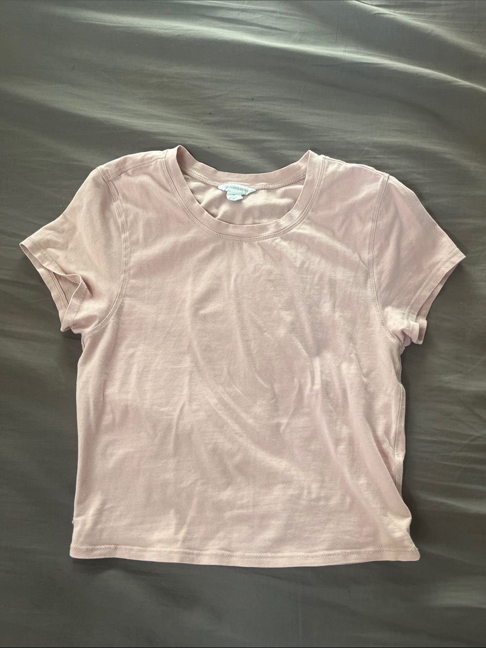 Organic Basics Blush Light Pink Crewneck Short Sleeve Baby Tee